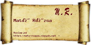 Mató Rózsa névjegykártya