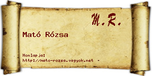 Mató Rózsa névjegykártya