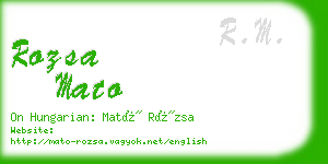 rozsa mato business card